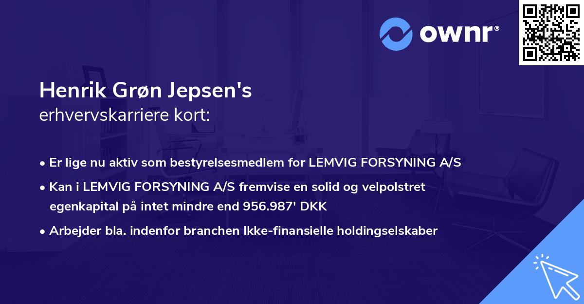 Henrik Grøn Jepsen's erhvervskarriere kort