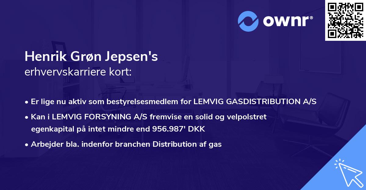 Henrik Grøn Jepsen's erhvervskarriere kort