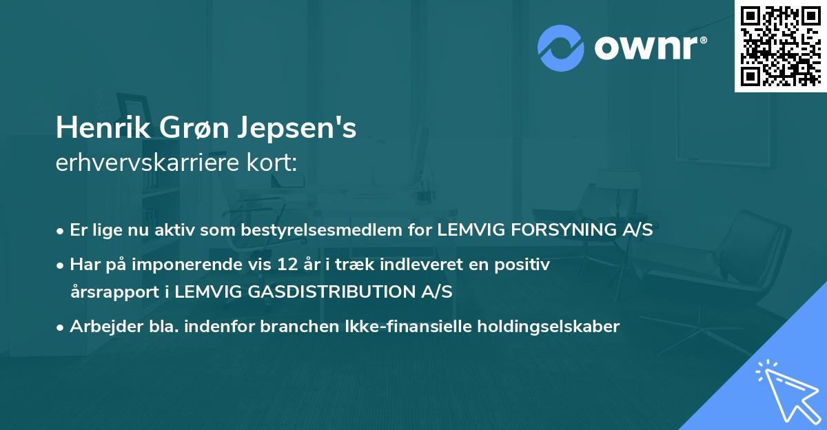 Henrik Grøn Jepsen's erhvervskarriere kort