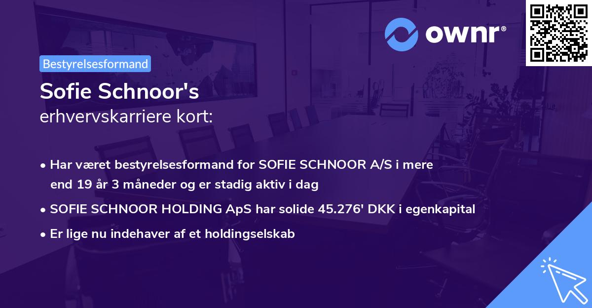 Sofie Schnoor's erhvervskarriere kort