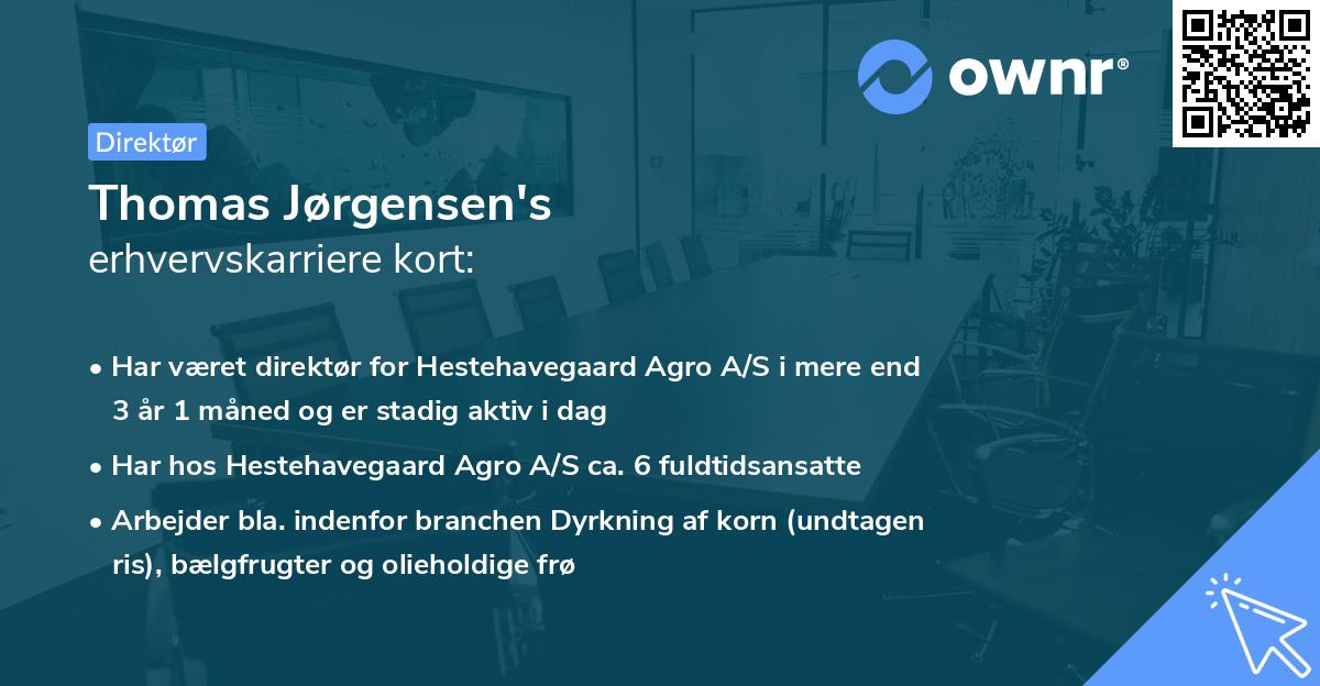 Thomas Jørgensen's erhvervskarriere kort