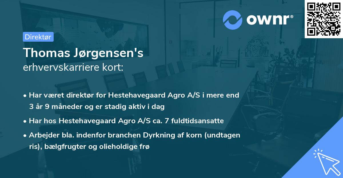 Thomas Jørgensen's erhvervskarriere kort