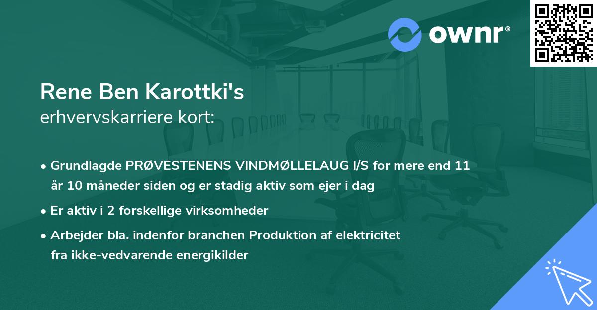 Rene Ben Karottki's erhvervskarriere kort
