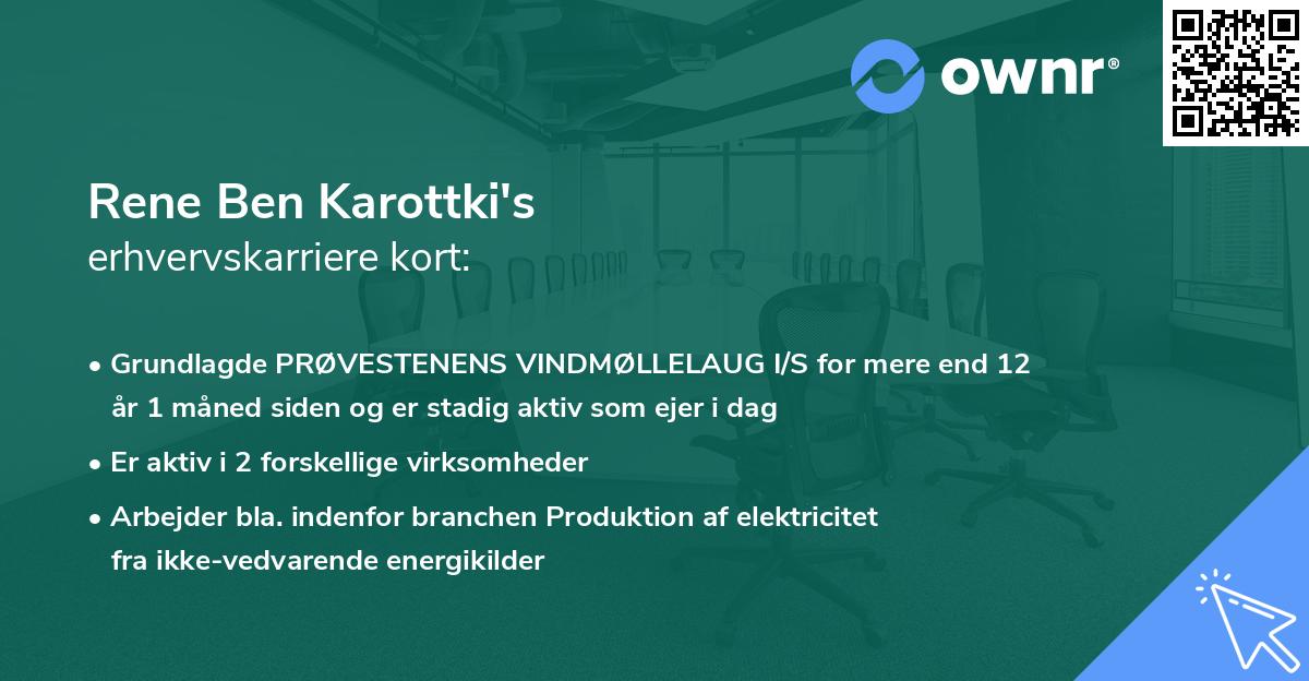 Rene Ben Karottki's erhvervskarriere kort