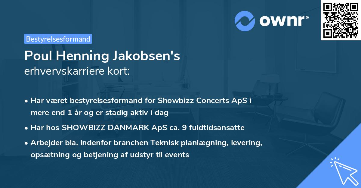 Poul Henning Jakobsen's erhvervskarriere kort