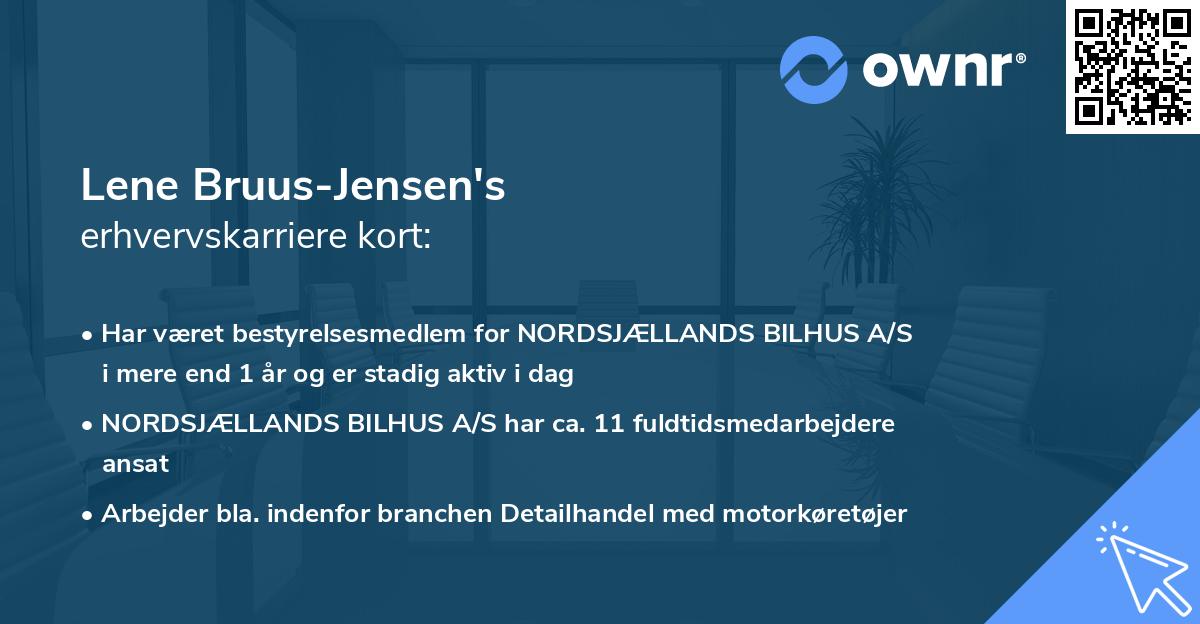 Lene Bruus-Jensen's erhvervskarriere kort
