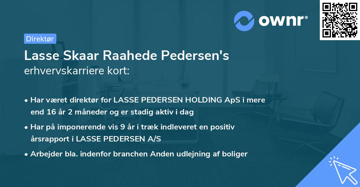 Lasse Skaar Raahede Pedersen's erhvervskarriere kort