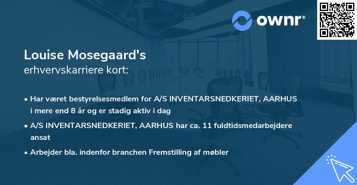Louise Mosegaard's erhvervskarriere kort