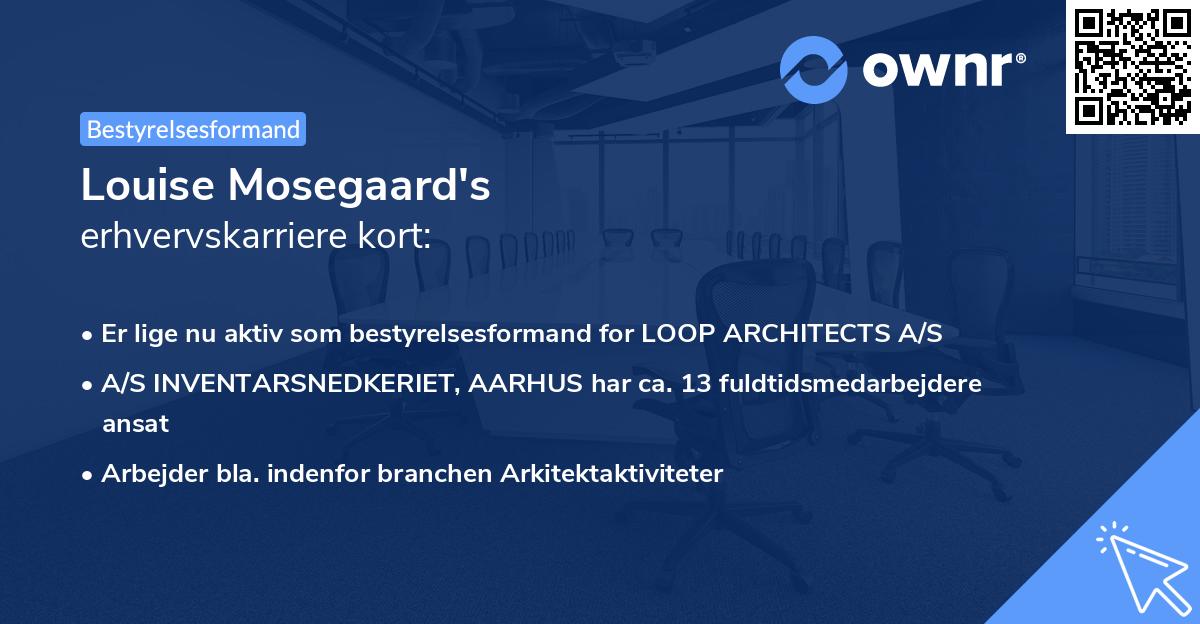 Louise Mosegaard's erhvervskarriere kort