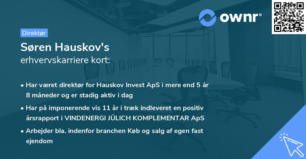 Søren Hauskov's erhvervskarriere kort