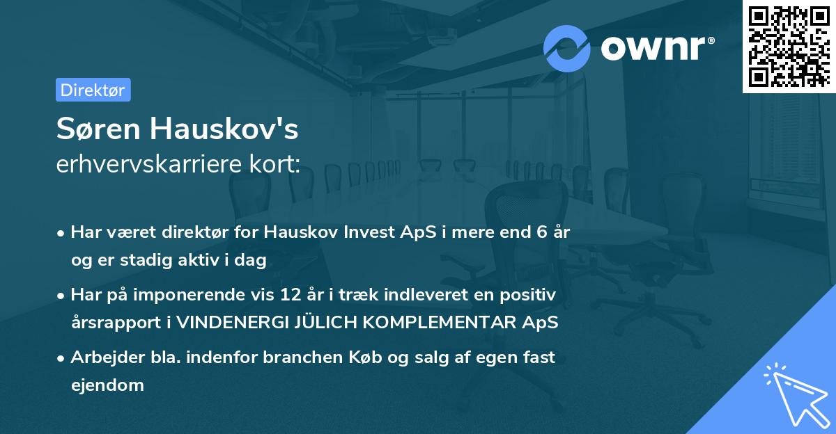 Søren Hauskov's erhvervskarriere kort