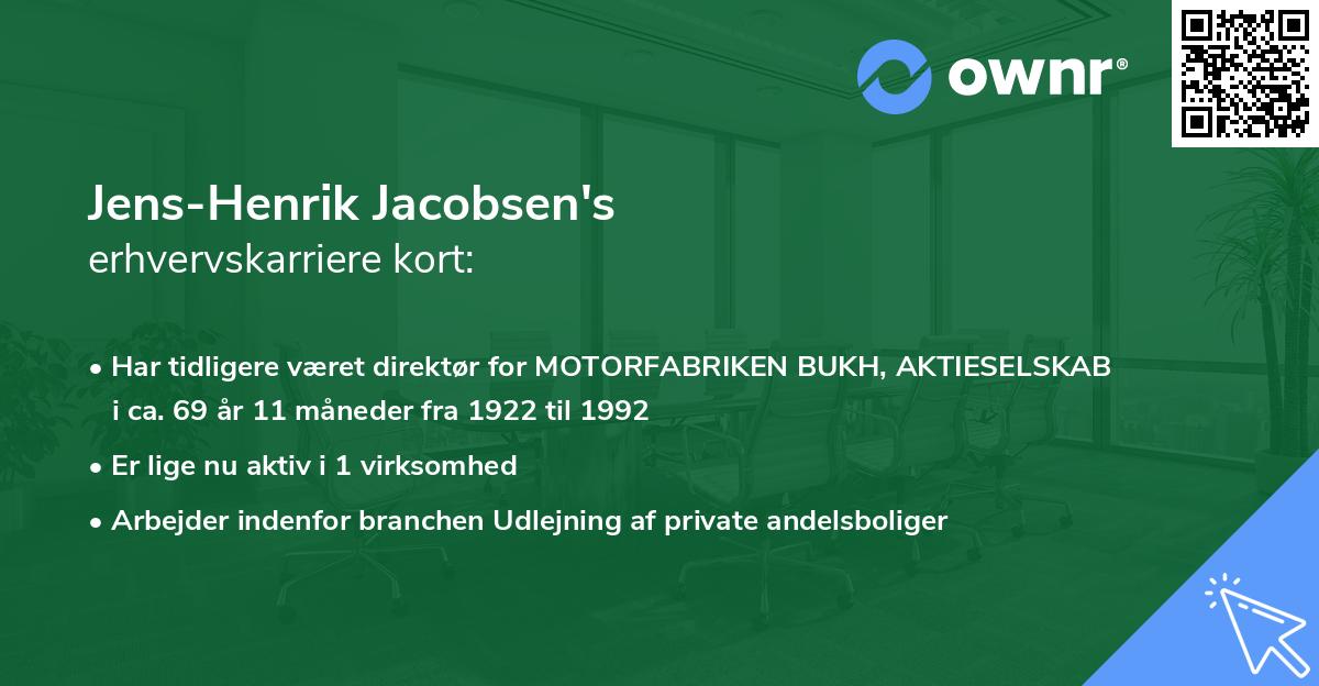 Jens-Henrik Jacobsen's erhvervskarriere kort