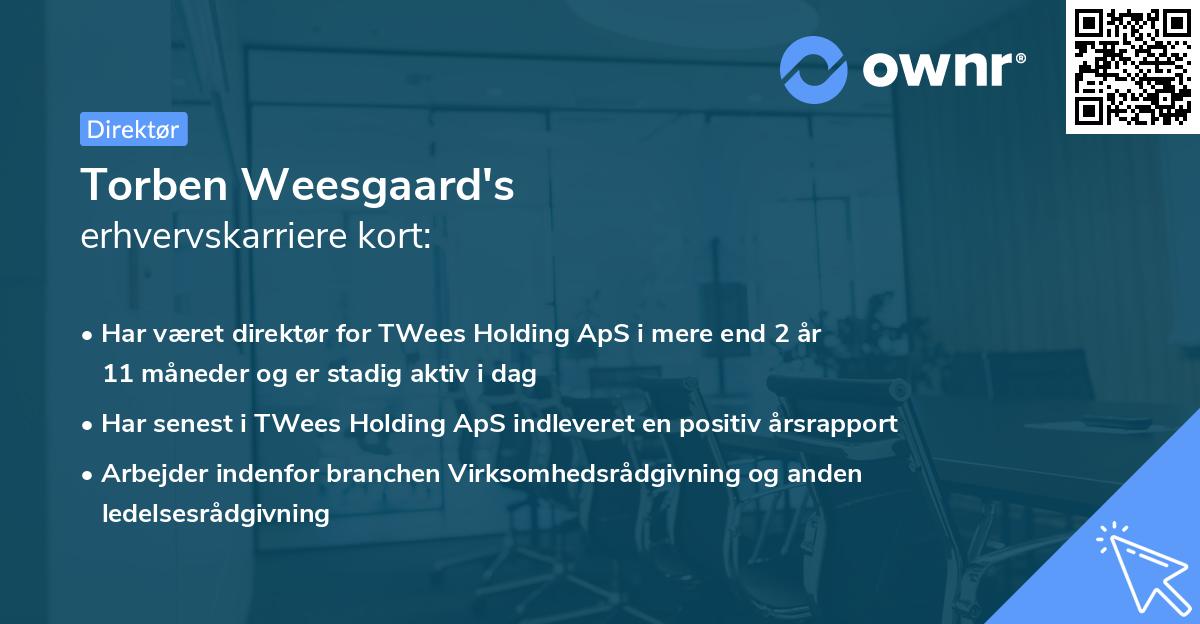Torben Weesgaard's erhvervskarriere kort