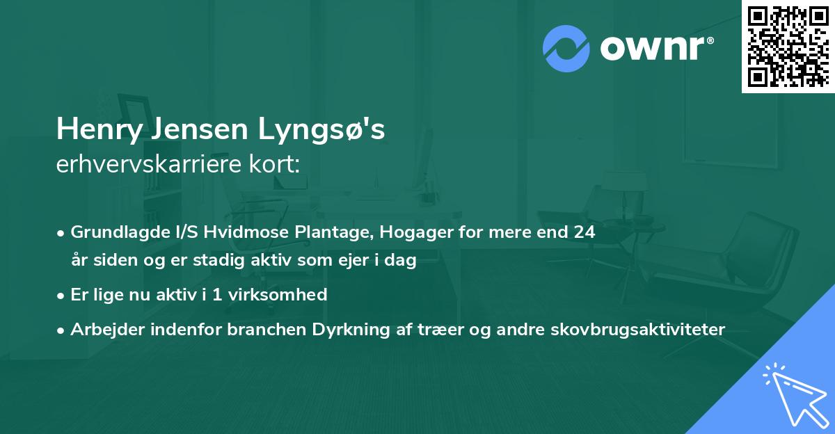 Henry Jensen Lyngsø's erhvervskarriere kort