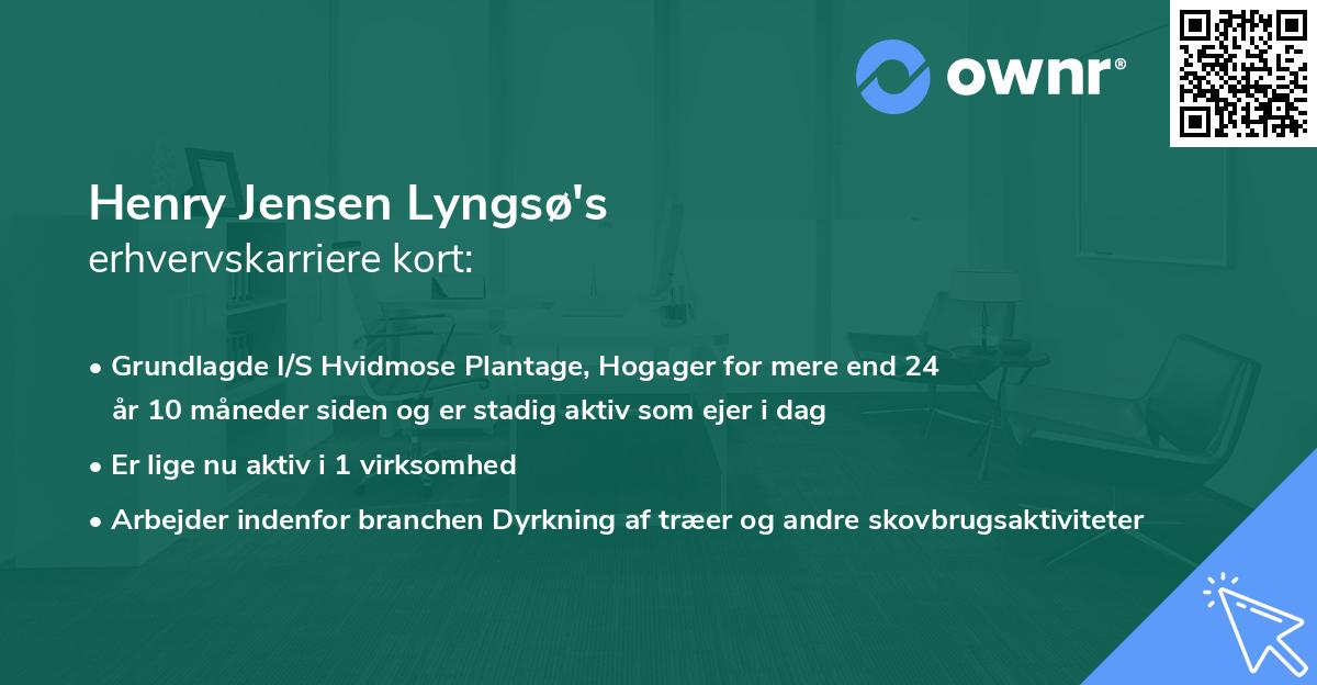 Henry Jensen Lyngsø's erhvervskarriere kort