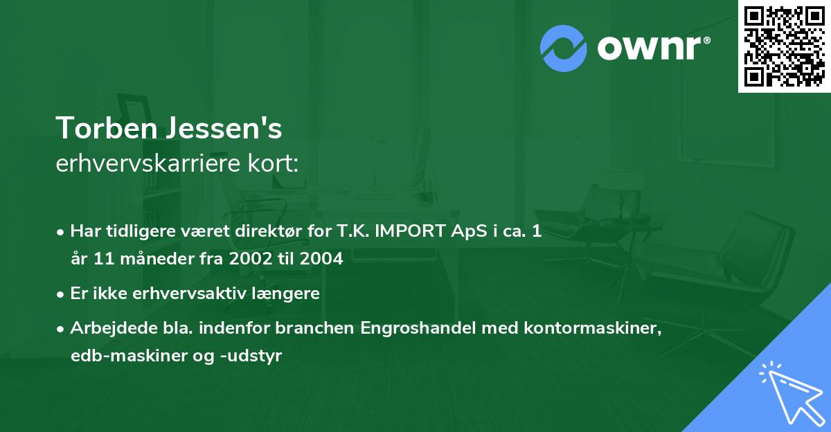 Torben Jessen's erhvervskarriere kort