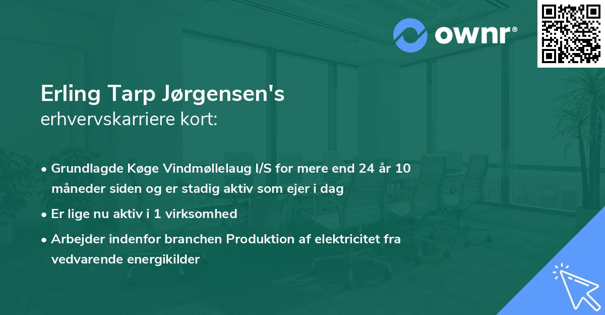 Erling Tarp Jørgensen's erhvervskarriere kort