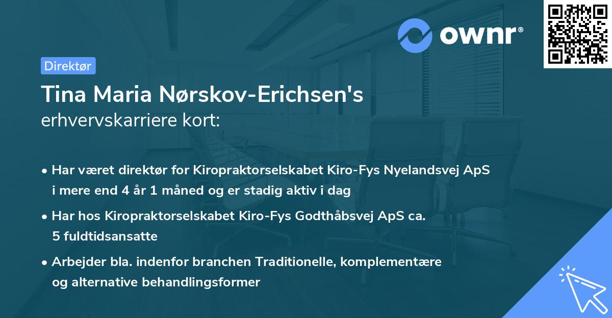Tina Maria Nørskov-Erichsen's erhvervskarriere kort