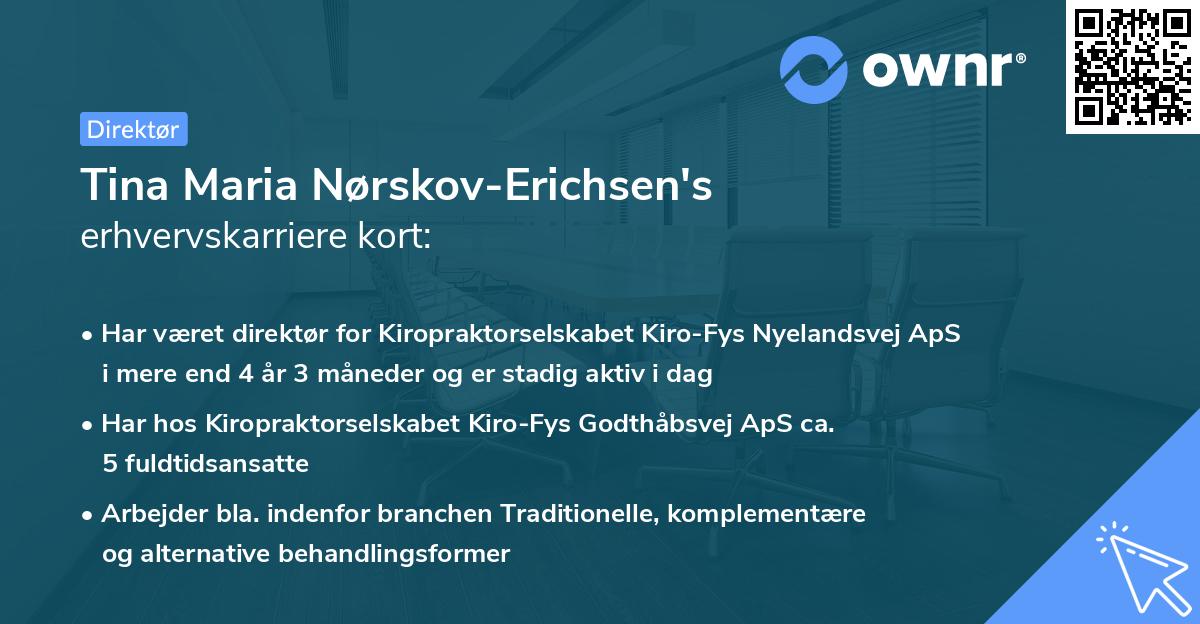 Tina Maria Nørskov-Erichsen's erhvervskarriere kort