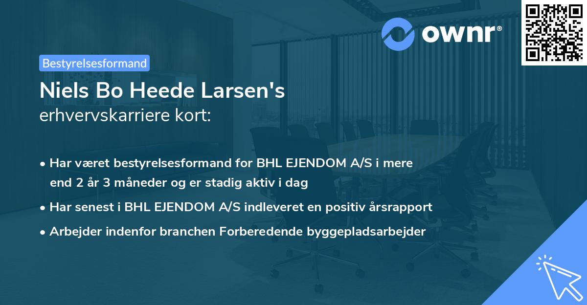 Niels Bo Heede Larsen's erhvervskarriere kort