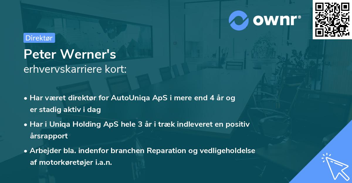 Peter Werner's erhvervskarriere kort
