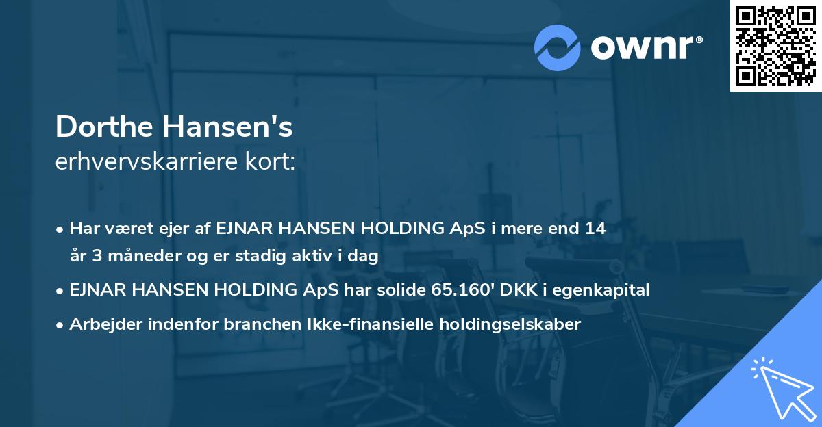 Dorthe Hansen's erhvervskarriere kort