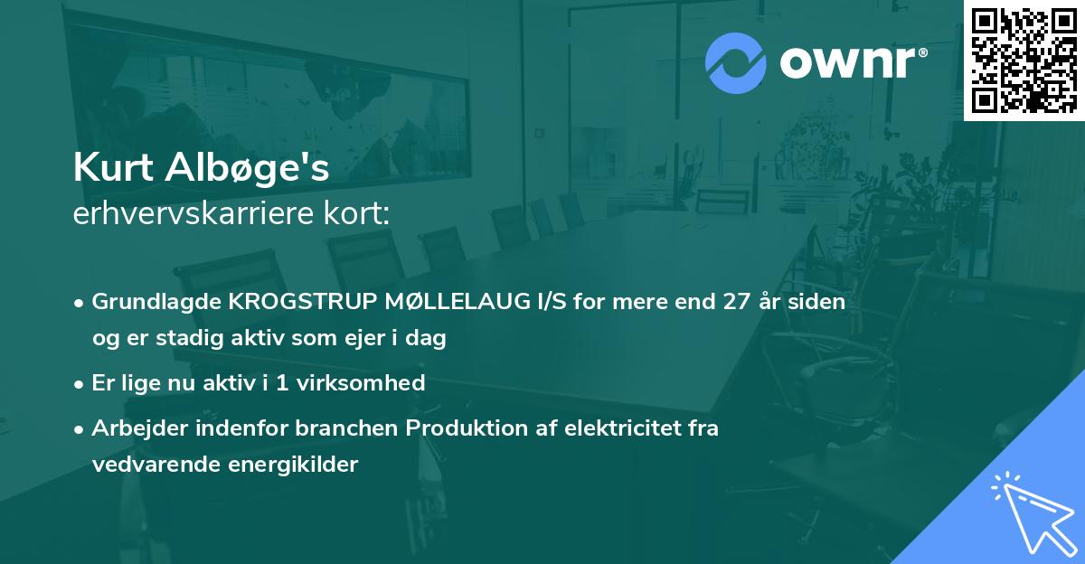 Kurt Albøge's erhvervskarriere kort