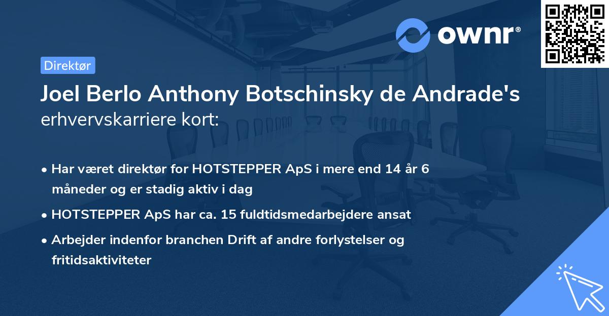Joel Berlo Anthony Botschinsky de Andrade's erhvervskarriere kort