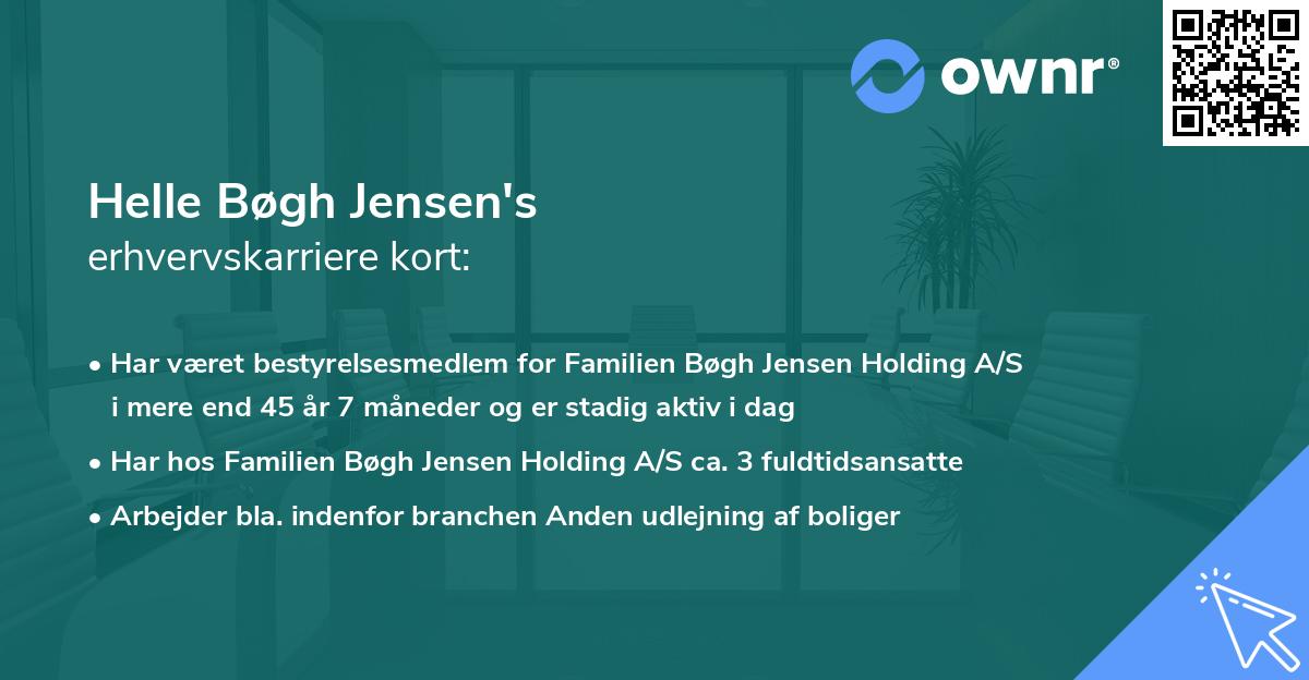 Helle Bøgh Jensen's erhvervskarriere kort