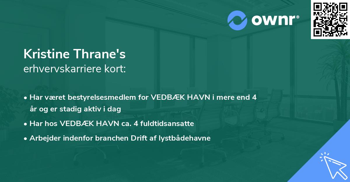 Kristine Thrane's erhvervskarriere kort