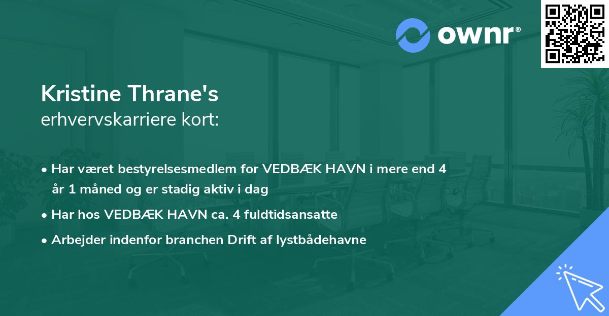 Kristine Thrane's erhvervskarriere kort