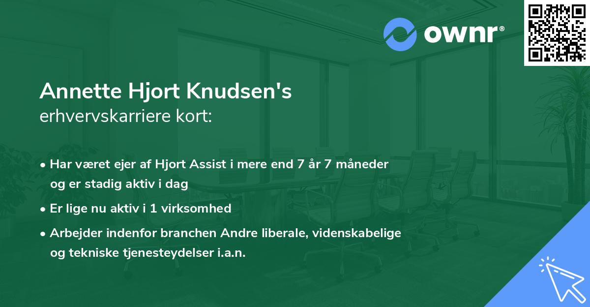 Annette Hjort Knudsen's erhvervskarriere kort