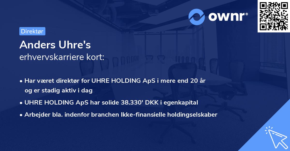 Anders Uhre's erhvervskarriere kort