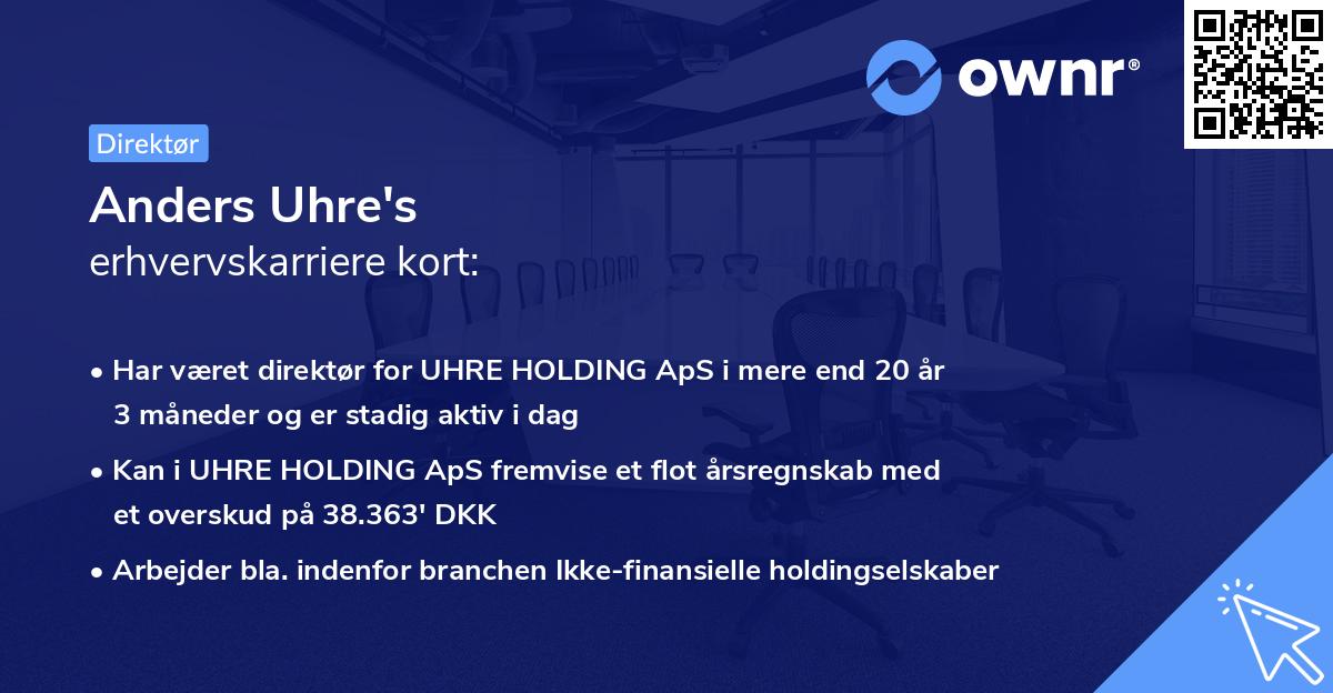 Anders Uhre's erhvervskarriere kort