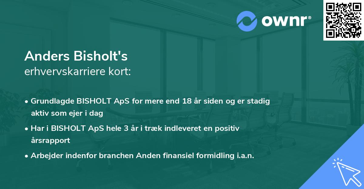 Anders Bisholt's erhvervskarriere kort