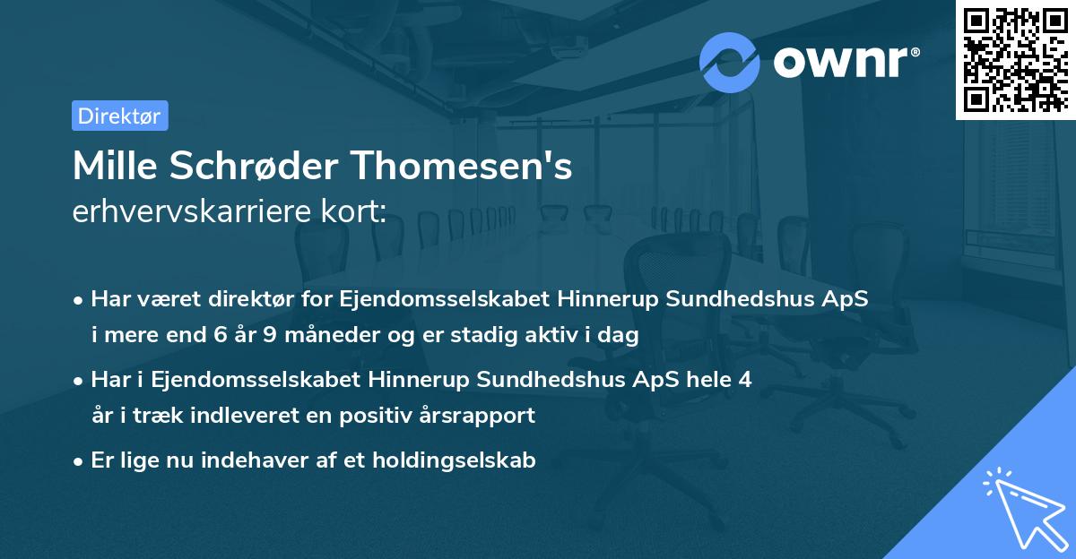 Mille Schrøder Thomesen's erhvervskarriere kort