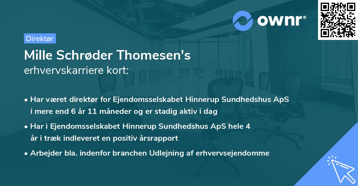 Mille Schrøder Thomesen's erhvervskarriere kort