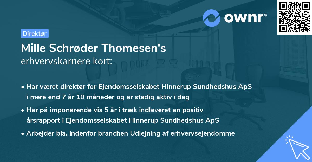 Mille Schrøder Thomesen's erhvervskarriere kort