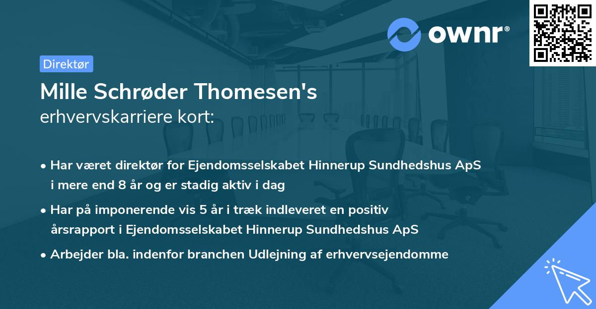 Mille Schrøder Thomesen's erhvervskarriere kort
