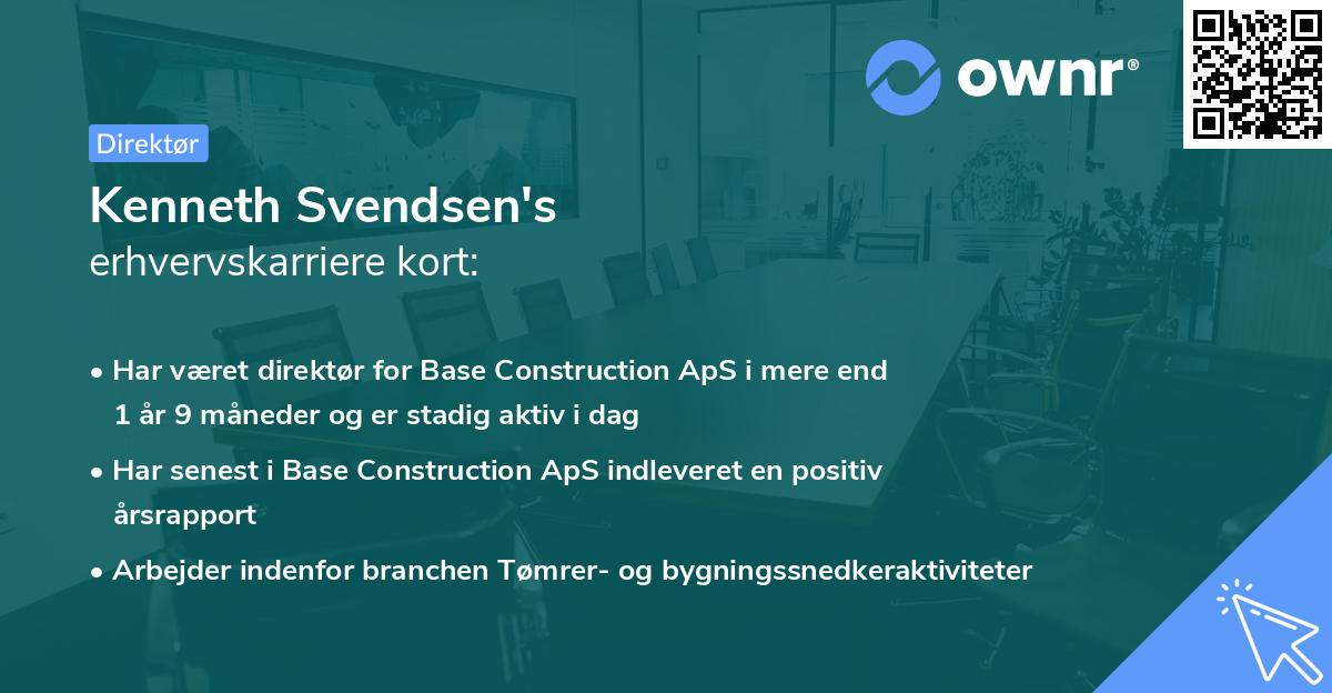 Kenneth Svendsen's erhvervskarriere kort