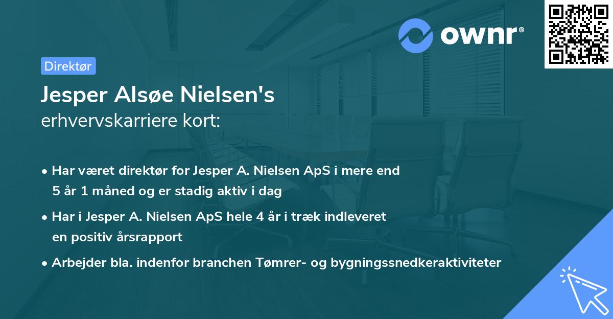Jesper Alsøe Nielsen's erhvervskarriere kort
