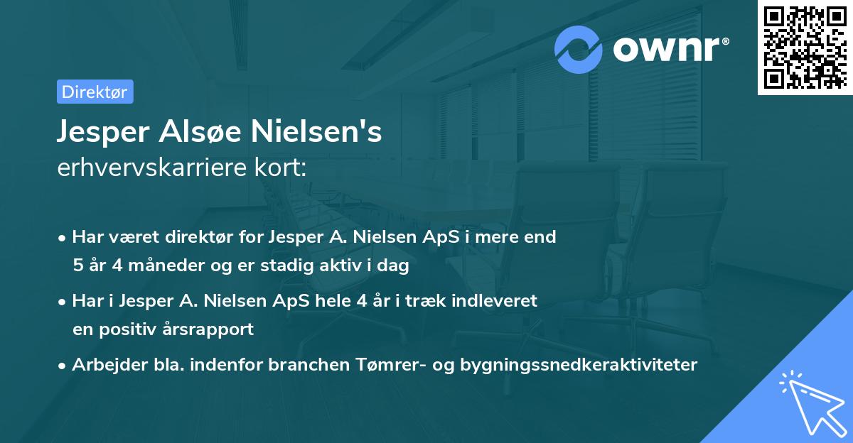 Jesper Alsøe Nielsen's erhvervskarriere kort