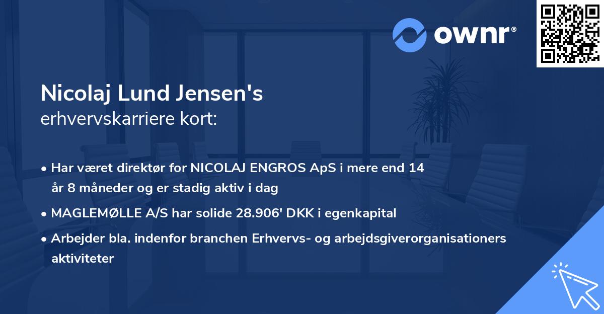 Nicolaj Lund Jensen's erhvervskarriere kort