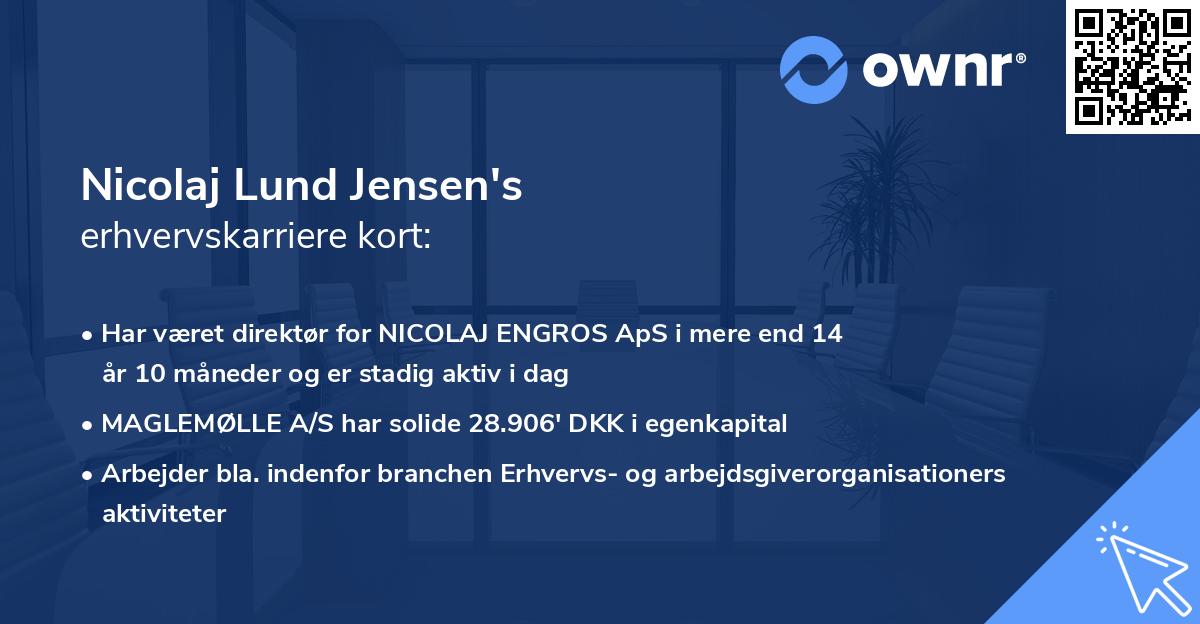 Nicolaj Lund Jensen's erhvervskarriere kort