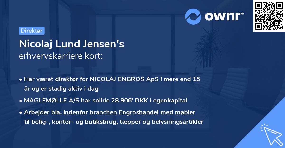 Nicolaj Lund Jensen's erhvervskarriere kort