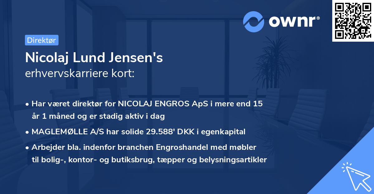 Nicolaj Lund Jensen's erhvervskarriere kort