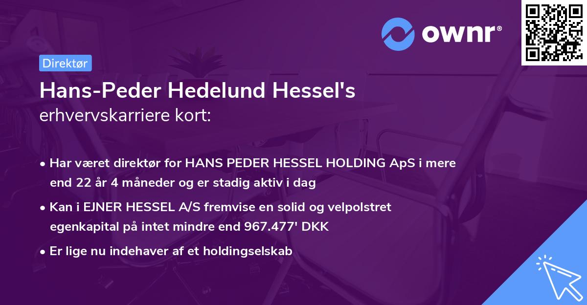 Hans-Peder Hedelund Hessel's erhvervskarriere kort