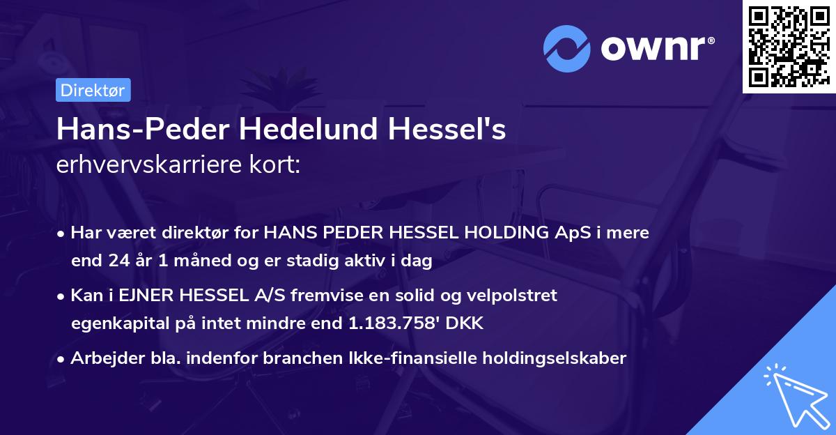 Hans-Peder Hedelund Hessel's erhvervskarriere kort