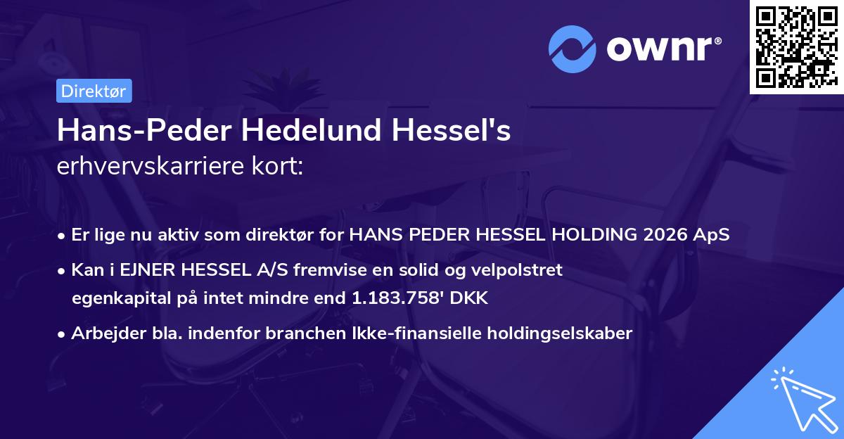 Hans-Peder Hedelund Hessel's erhvervskarriere kort