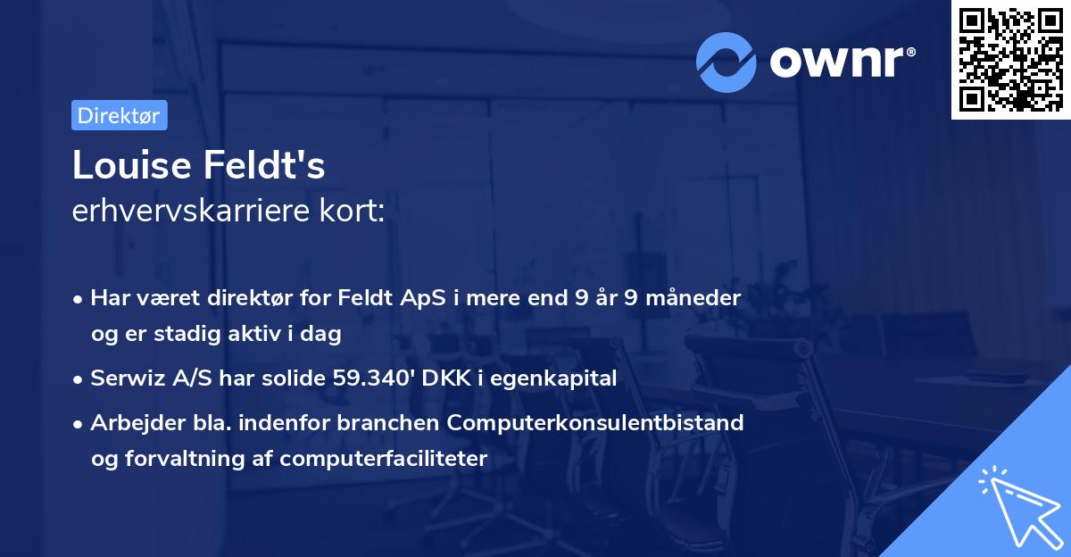 Louise Feldt's erhvervskarriere kort